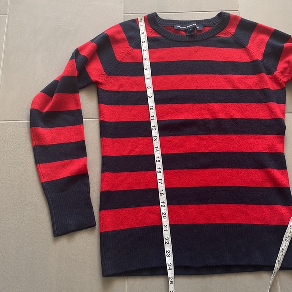 French Connection striped navy & red pullover sweater - Picture 12 of 17